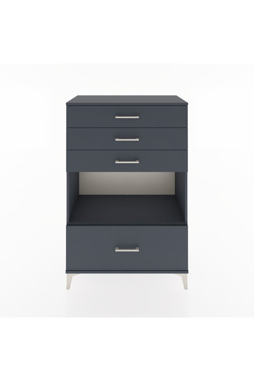 Hyperion Dolap Tek Raflı 4 Çekmeceli 88x44x134 Antrasit-Antrasit