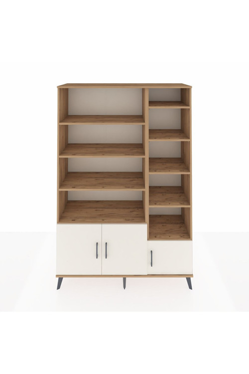 Hyperion Dolap 10 Raflı 3 Kapaklı 132x44x195 Çam-Aytaşı/Çam