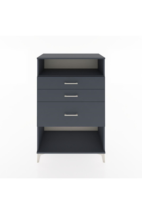 Hyperion Dolap Tek Raflı 3 Çekmeceli 88x44x134 Antrasit-Antrasit