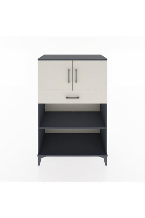 Hyperion Dolap 2 Raflı Tek Çekmeceli 2 Kapaklı 88x44x134 Antrasit-Aytaşı