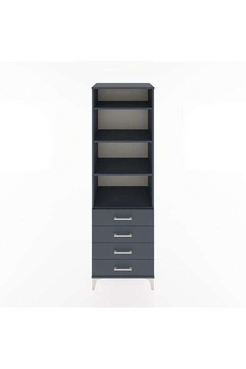 Hyperion Dolap 4 Raflı 4 Çekmeceli 60 x 44 x 195 cm Antrasit - Antrasit