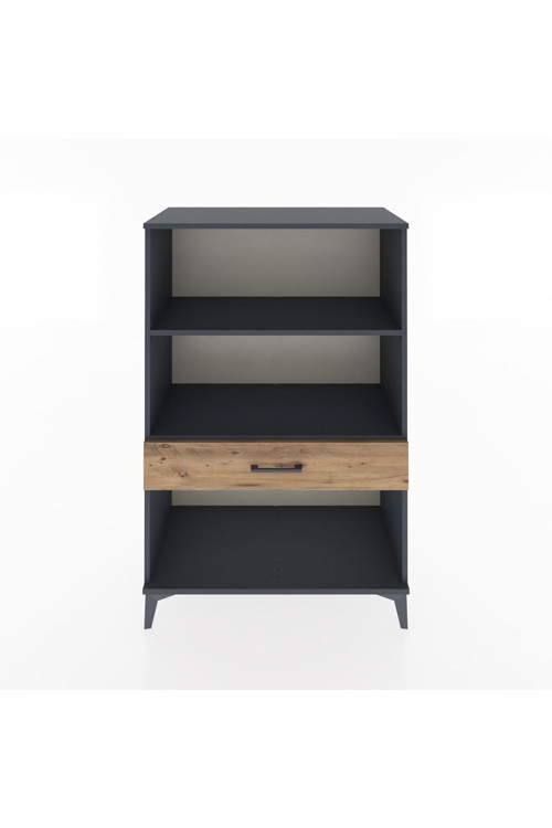 Hyperion Dolap 2 Raflı Tek Çekmeceli 88x44x134 Antrasit-Çam