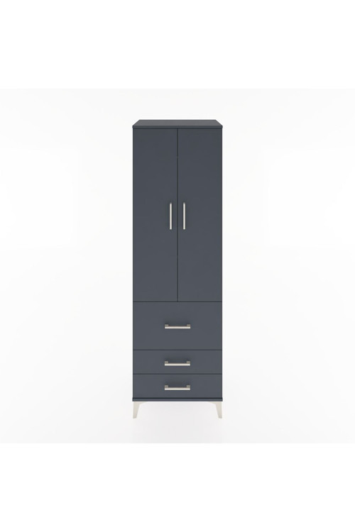 Hyperion Dolap 2 Raflı 3 Çekmeceli Tek Askılı 60x44x195 Antrasit-Antrasit