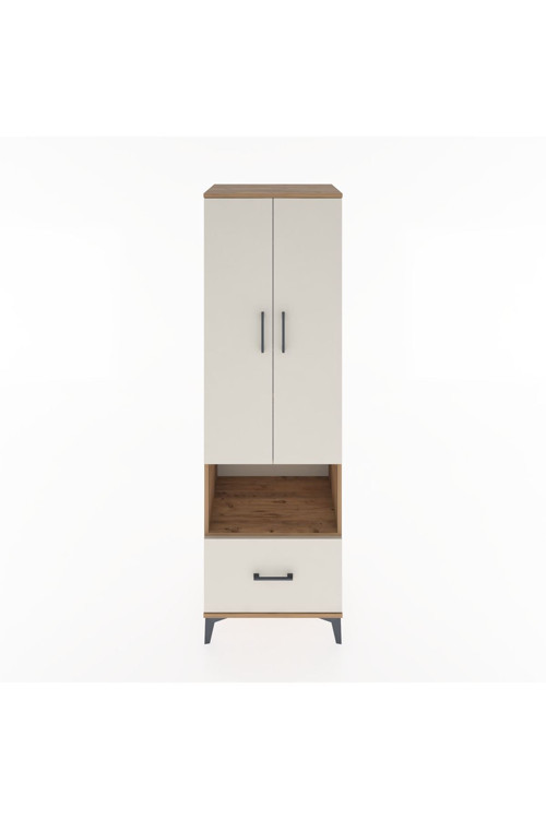 Hyperion Dolap 3 Raflı Tek Çekmeceli Tek Askılı 60x44x195 Çam-Aytaşı