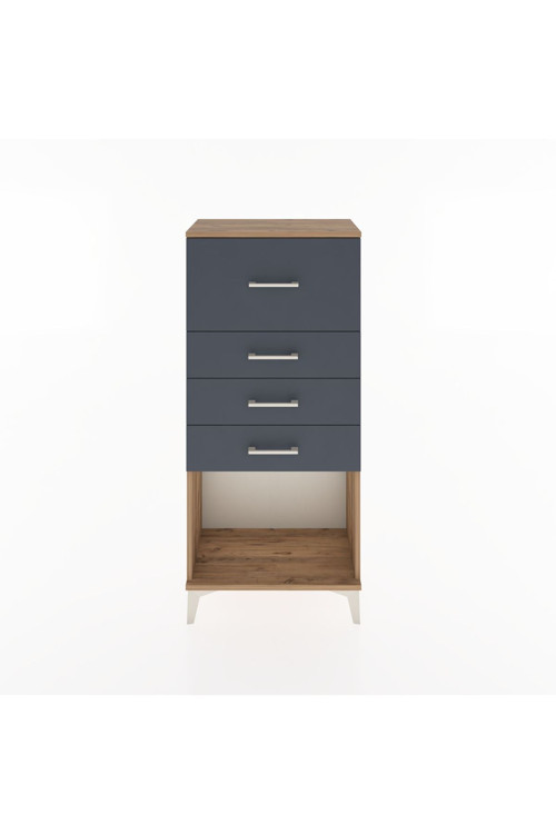 Hyperion Dolap 4 Çekmeceli 60 x 44 x 134 cm Çam - Antrasit