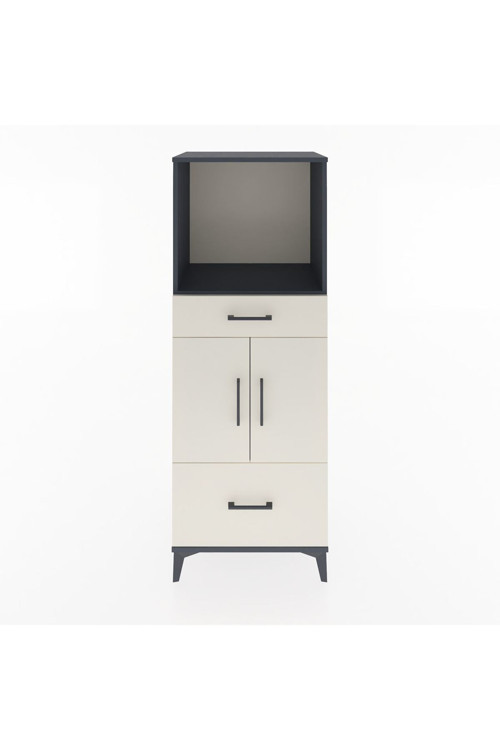 Hyperion Dolap 2 Raflı 2 Çekmeceli 2 Kapaklı 60x44x163 Antrasit-Aytaşı