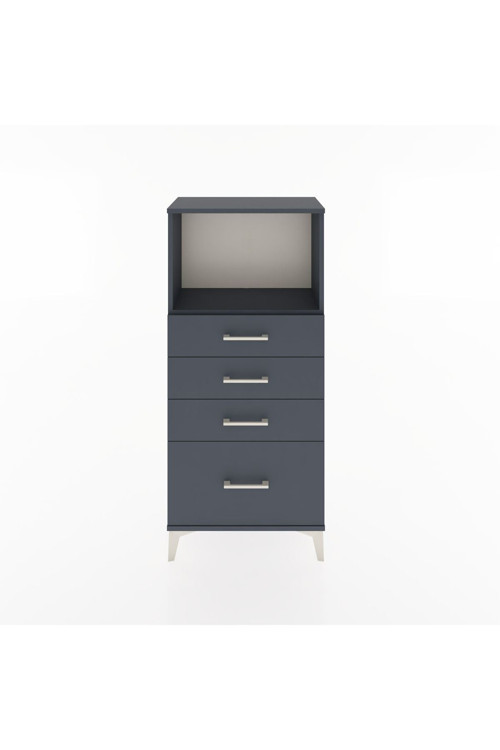 Hyperion Dolap Tek Raflı 4 Çekmeceli 60x44x134 Antrasit-Antrasit