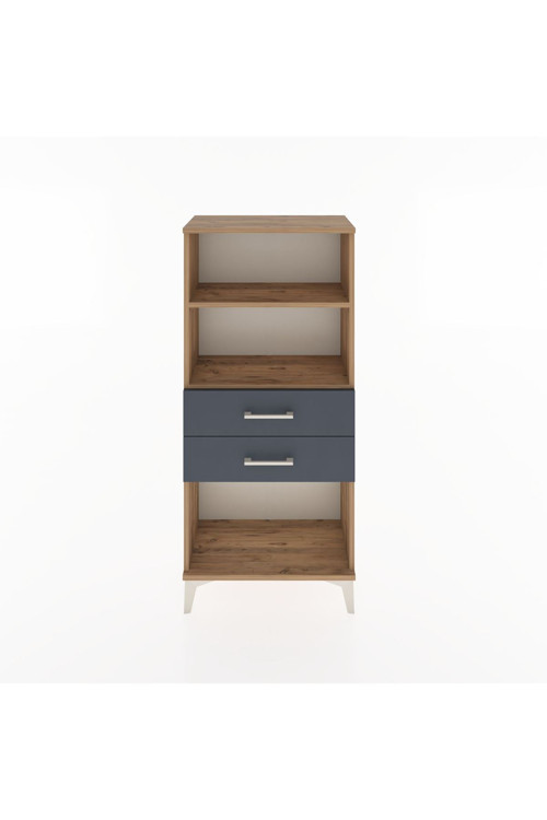 Hyperion Dolap 2 Raflı 2 Çekmeceli 60x44x134 Çam-Antrasit