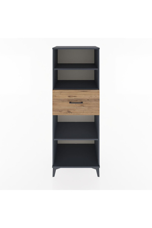 Hyperion Dolap 3 Raflı Tek Çekmeceli 60x44x163 Antrasit-Çam