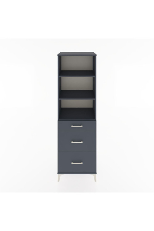 Hyperion Dolap 3 Raflı 3 Çekmeceli 60 x 44 x 195 cm Antrasit - Antrasit