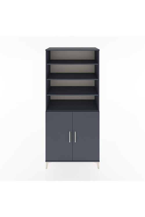 Hyperion Dolap 5 Raflı 2 Kapaklı 88x44x195 Antrasit-Antrasit