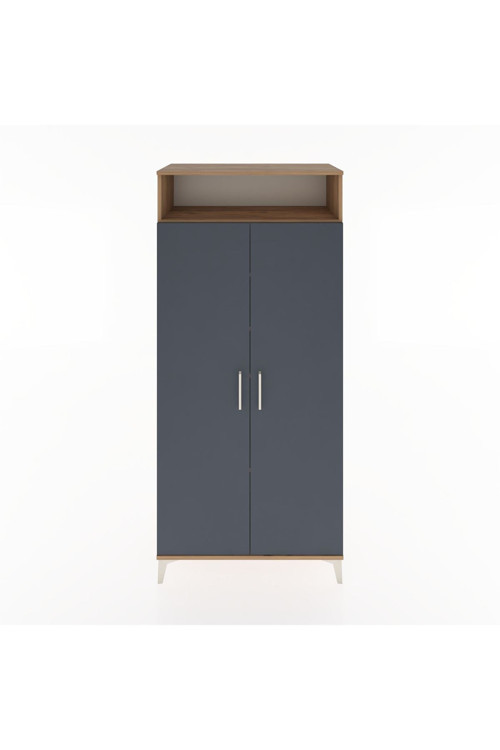 Hyperion Dolap 5 Raflı 2 Kapaklı 88 x 44 x 195 cm Çam - Antrasit