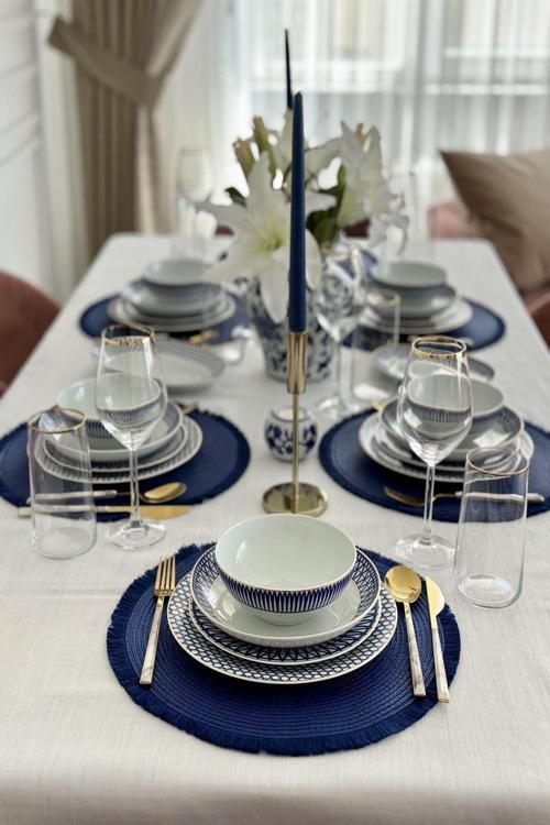 Cool Gold Altın Yaldızlı 12 Kişilik Yemek Takımı 52 Parça
