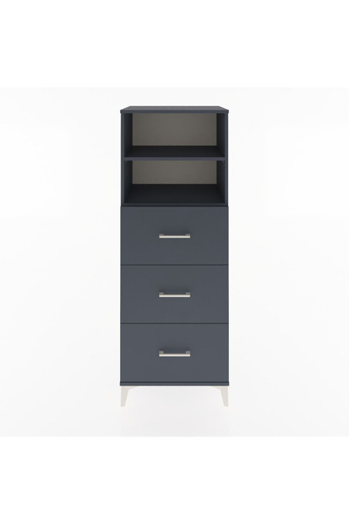 Hyperion Dolap 2 Raflı 3 Çekmeceli 60 x 44 x 163 cm Antrasit - Antrasit