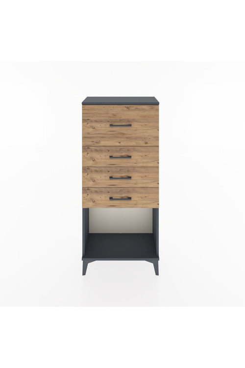 Hyperion Dolap 4 Çekmeceli 60 x 44 x 134 cm Antrasit - Çam