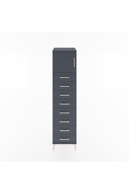 Hyperion Dolap 1 Raflı 8 Çekmeceli 1 Kapaklı 44 x 44 x 182 cm Antrasit - Antrasit