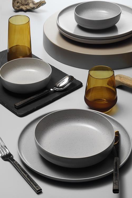 Moderna 18 Parça 6 Kişilik Yemek Takımı Gri