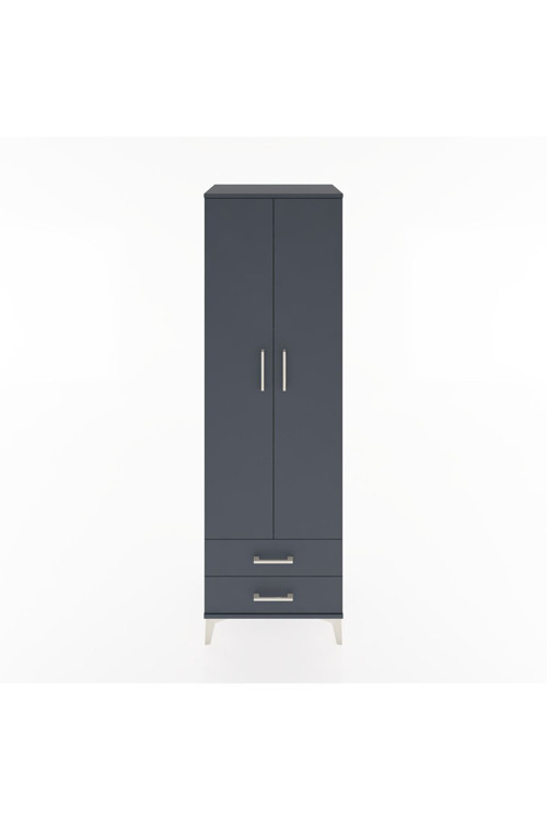Hyperion Dolap 4 Raflı 2 Çekmeceli 2 Kapaklı 60 x 44 x 195 cm Antrasit - Antrasit