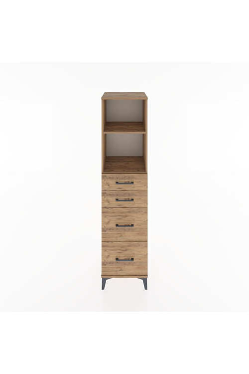 Hyperion Dolap 2 Raflı 4 Çekmeceli 44 x 44 x 182 cm Çam - Çam