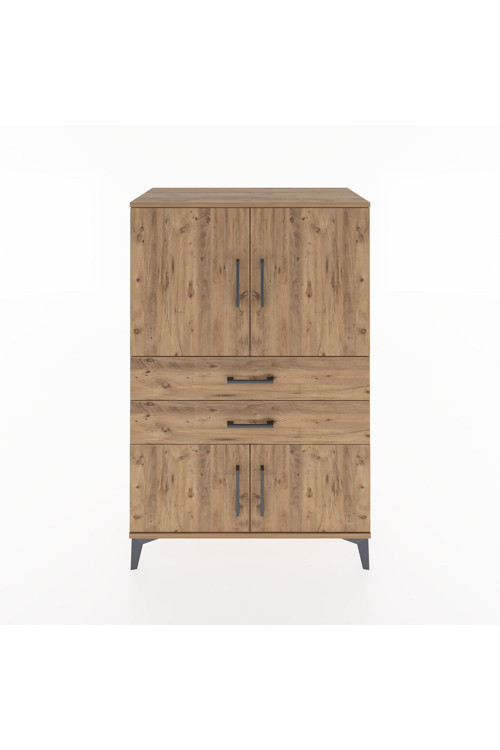 Hyperion Dolap 2 Raflı 2 Çekmeceli 4 Kapaklı 88 x 44 x 134 cm Çam - Çam