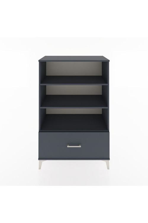 Hyperion Dolap 3 Raflı Tek Çekmeceli 88x44x134 Antrasit-Antrasit
