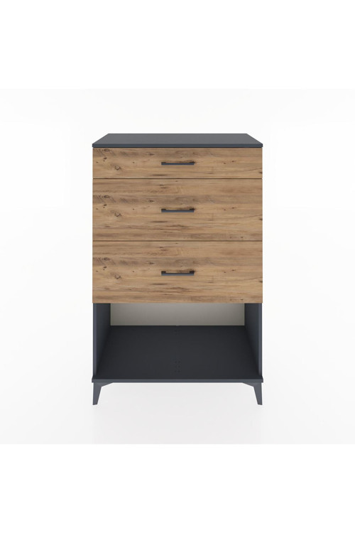 Hyperion Dolap 3 Çekmeceli 88 x 44 x 134 cm Antrasit - Çam