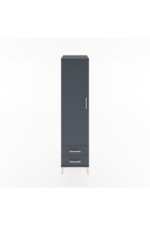 Hyperion Dolap 1 Raflı 2 Çekmeceli 1 Askılı 44 x 44 x 182 cm Antrasit - Antrasit
