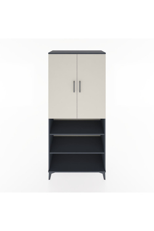 Hyperion Dolap 4 Raflı 2 Kapaklı 1 Askılı 88 x 44 x 195 cm Antrasit - Aytaşı