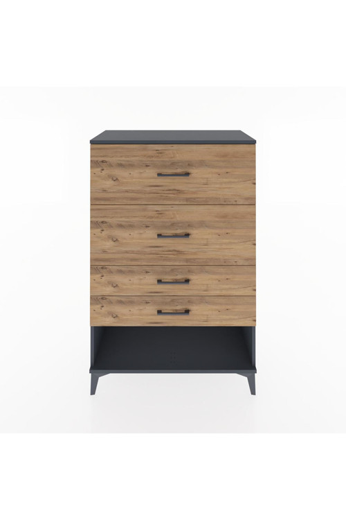 Hyperion Dolap 4 Çekmeceli 88x44x134 Antrasit-Çam