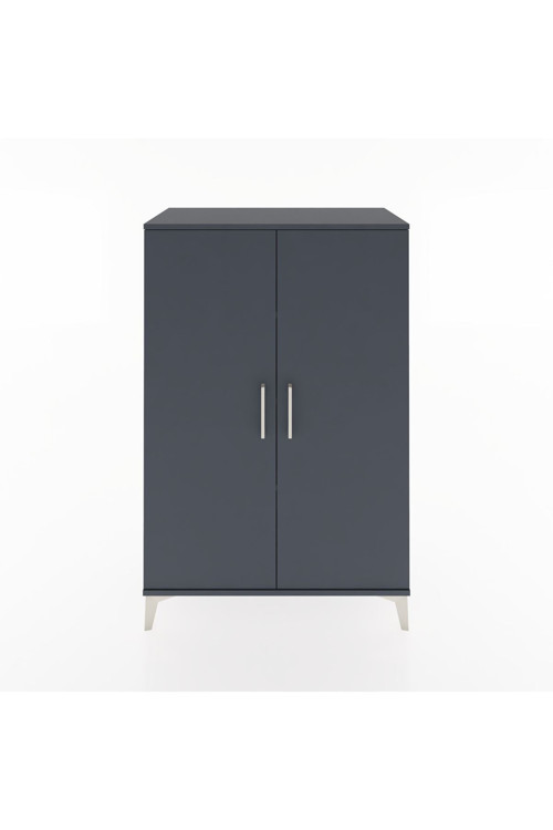 Hyperion Dolap 3 Raflı 2 Kapaklı 88 x 44 x 134 cm Antrasit - Antrasit