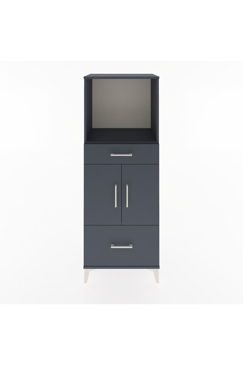 Hyperion Dolap 2 Raflı 2 Çekmeceli 2 Kapaklı 60 x 44 x 163 cm Antrasit - Antrasit