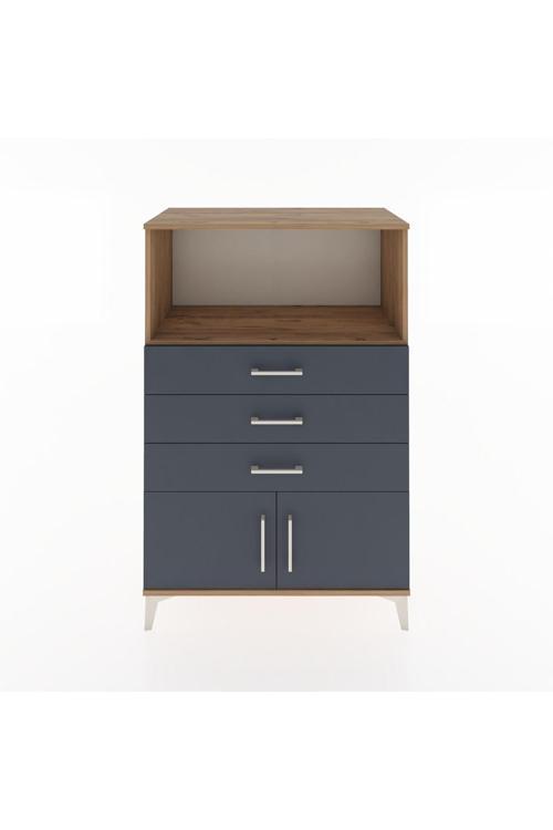 Hyperion Dolap 1 Raflı 3 Çekmeceli 2 Kapaklı 88 x 44 x 134 cm Çam - Antrasit