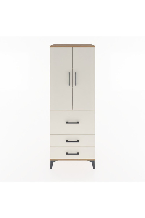 Hyperion Dolap 3 Raflı 3 Çekmeceli 2 Kapaklı 60x44x163 Çam-Aytaşı
