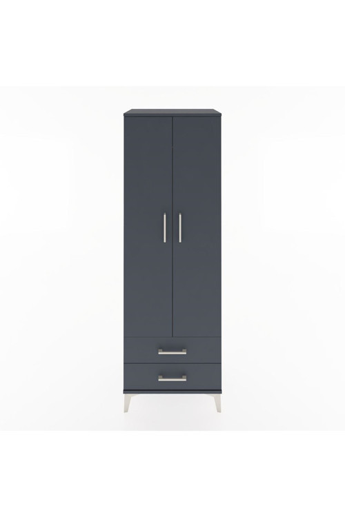 Hyperion Dolap 1 Raflı 2 Çekmeceli 1 Askılı 60 x 44 x 182 cm Antrasit - Antrasit
