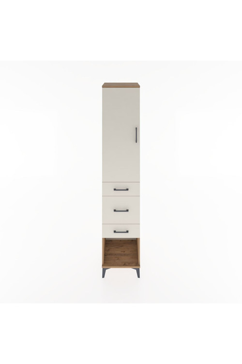 Hyperion Dolap 3 Raflı 3 Çekmeceli Tek Kapaklı 44x44x221 Çam-Aytaşı
