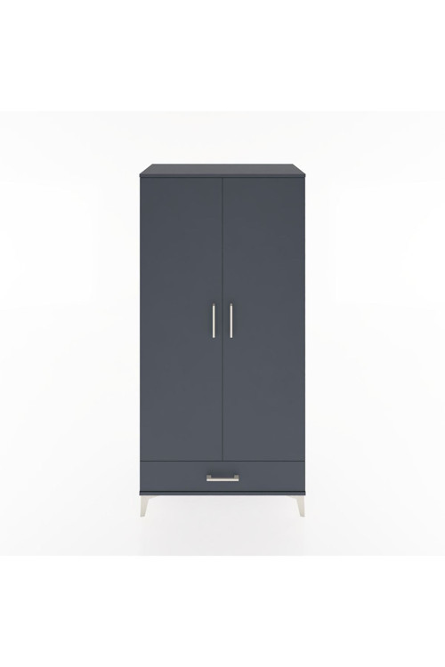 Hyperion Dolap 4 Raflı 1 Çekmeceli 2 Kapaklı 88 x 44 x 182 cm Antrasit - Antrasit
