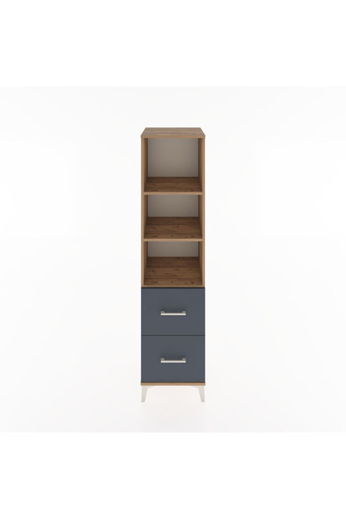 Hyperion Dolap 3 Raflı 2 Çekmeceli 44 x 44 x 182 cm Çam - Antrasit