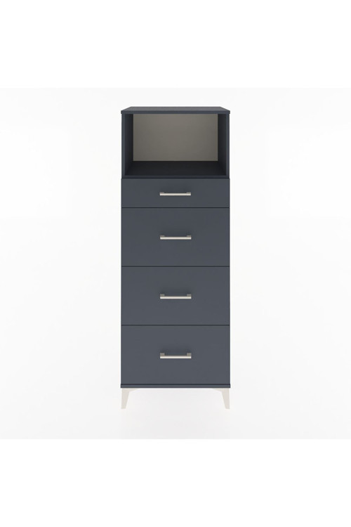 Hyperion Dolap Tek Raflı 4 Çekmeceli 60x44x163 Antrasit-Antrasit