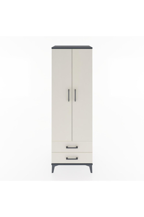 Hyperion Dolap 4 Raflı 2 Çekmeceli 2 Kapaklı 60 x 44 x 182 cm Antrasit - Aytaşı