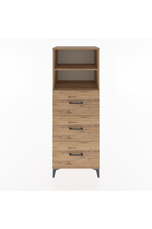 Hyperion Dolap 2 Raflı 3 Çekmeceli 60x44x163 Çam-Çam
