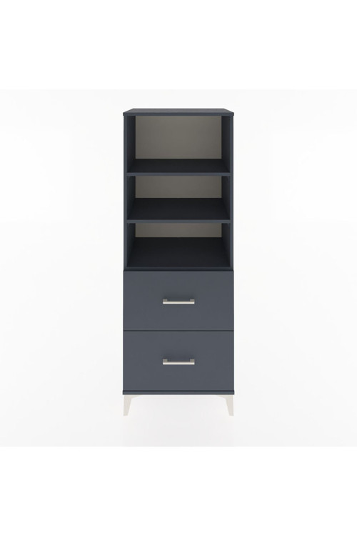Hyperion Dolap 3 Raflı 2 Çekmeceli 60x44x163 Antrasit-Antrasit