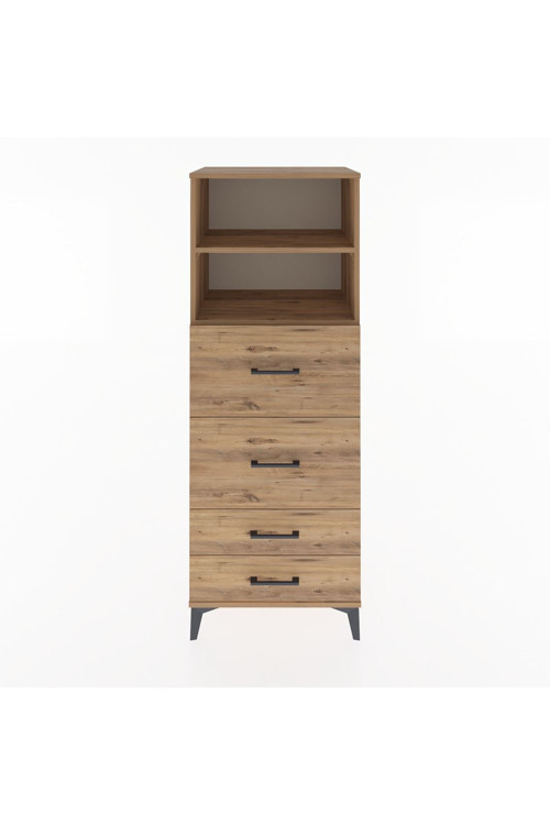 Hyperion Dolap 2 Raflı 4 Çekmeceli 60 x 44 x 163 cm Çam - Çam