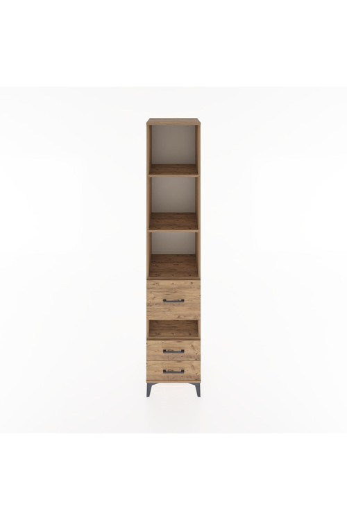 Hyperion Dolap 4 Raflı 3 Çekmeceli 44x44x221 Çam-Çam