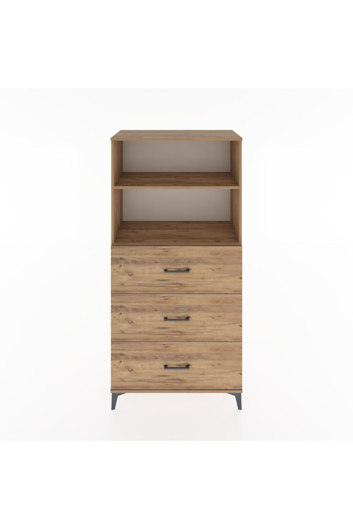 Hyperion Dolap 2 Raflı 3 Çekmeceli 88 x 44 x 182 cm Çam - Çam
