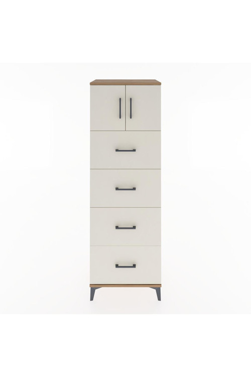 Hyperion Dolap Tek Raflı 4 Çekmeceli 2 Kapaklı 60x44x182 Çam-Aytaşı