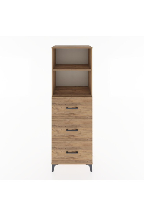 Hyperion Dolap 2 Raflı 3 Çekmeceli 60 x 44 x 182 cm Çam - Çam