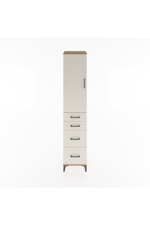 Hyperion Dolap 2 Raflı 4 Çekmeceli Tek Askılı 44x44x221 Çam-Aytaşı