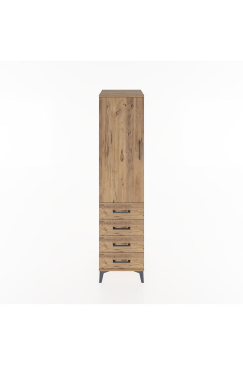 Hyperion Dolap 1 Raflı 4 Çekmeceli 1 Askılı 44 x 44 x 182 cm Çam - Çam