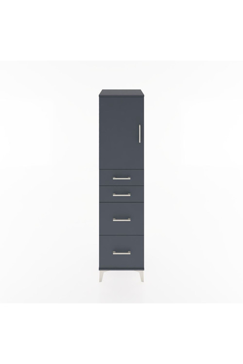Hyperion Dolap 1 Raflı 4 Çekmeceli 1 Kapaklı 44 x 44 x 182 cm Antrasit - Antrasit