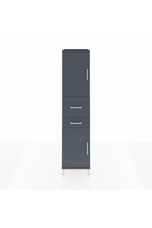 Hyperion Dolap 4 Raflı 2 Çekmeceli 2 Kapaklı 44 x 44 x 195 cm Antrasit - Antrasit